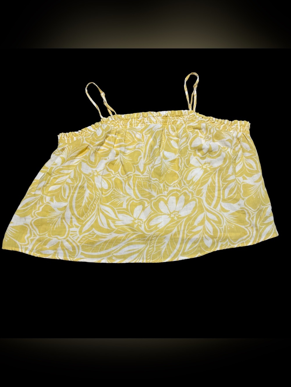 Old Navy Cotton Yellow and White Floral Spaghetti Strap Camisole